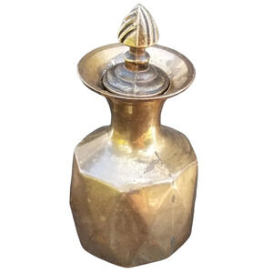 VINTAGE SMALL INDIA BRASS GINGER JAR